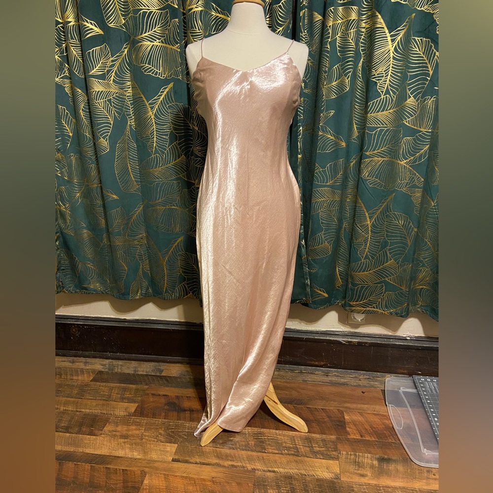 Shimmer pink slip dress